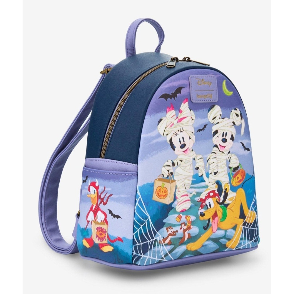 NEW! Loungefly Disney MICKEY MINNIE PLUTO DINALD Halloween COSTUMES BACKPACK
